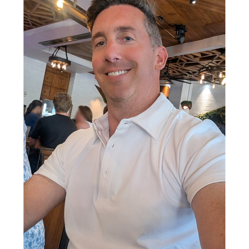 Bryan Casey wearing taranirvana SpiroTex Aria Polo